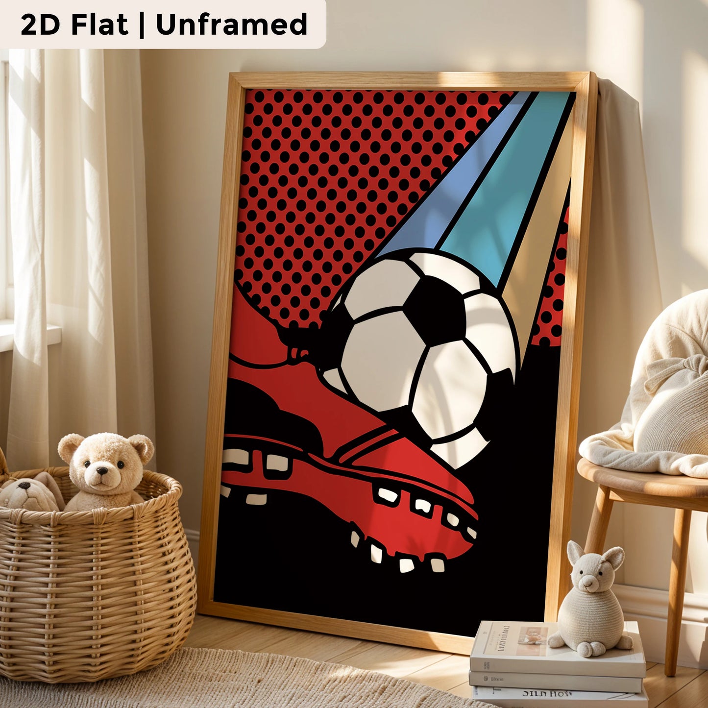 3-Piece Cartoon Football Canvas Wall Art | Kids & Living Room
