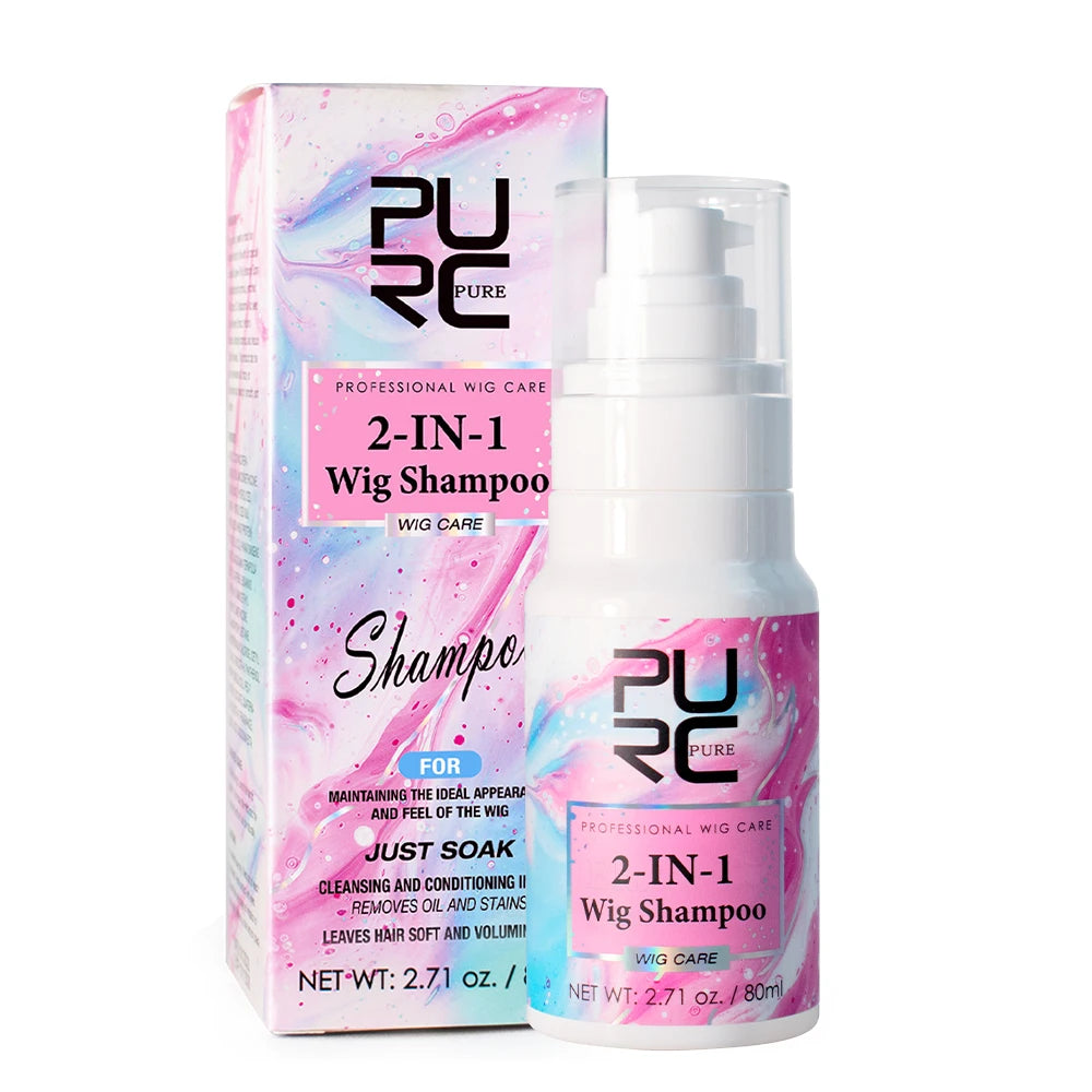 PURC Wig Shampoo And Conditioner Kit Coconut Oil Smoothing Shiny Hair Care Products for Wigs Women Peaceful Pleasures Health and Wellness Shampoo