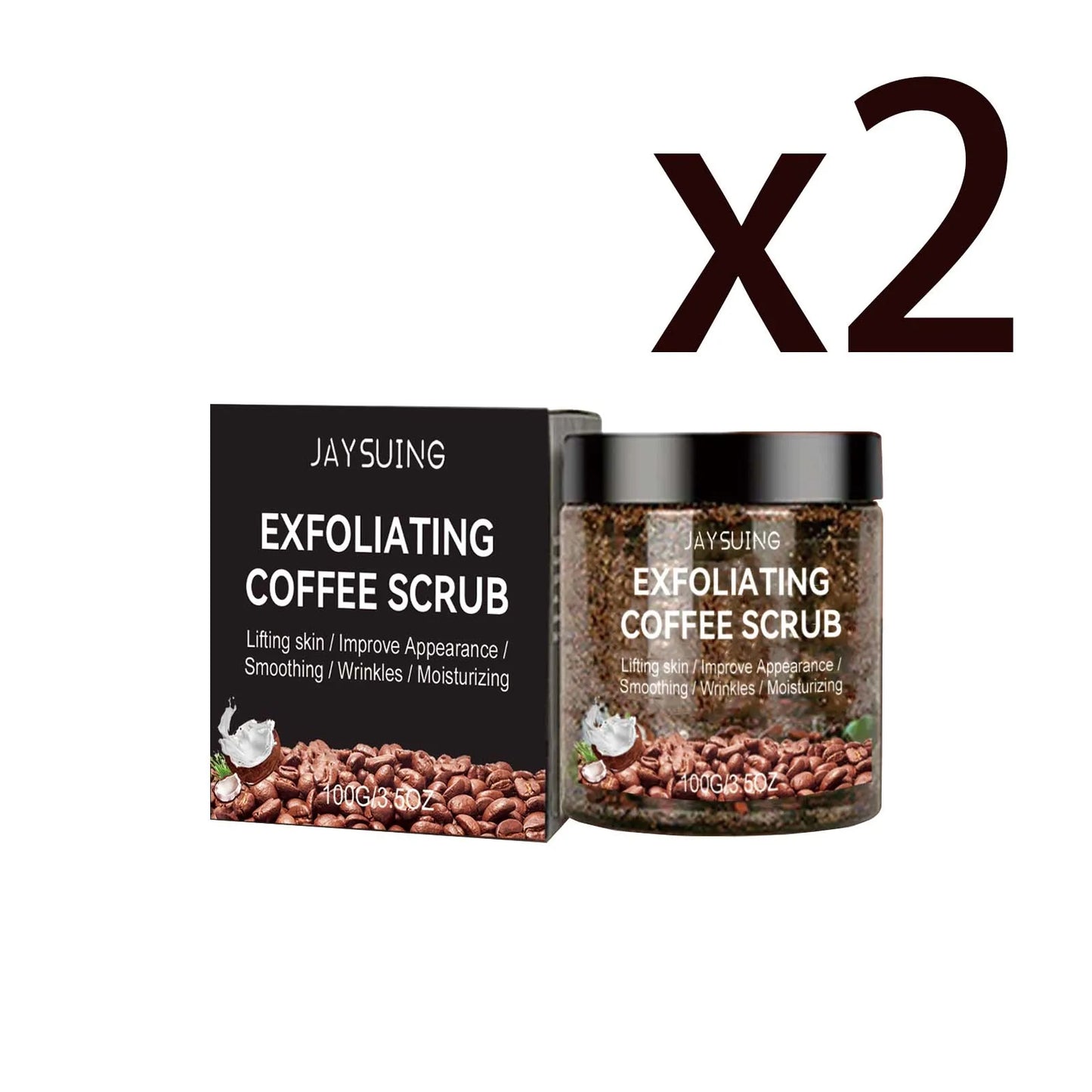 Coffee Scrub Body Exfoliating & Moisturizing Cream Peaceful Pleasures Health and Wellness 2x100g 100g