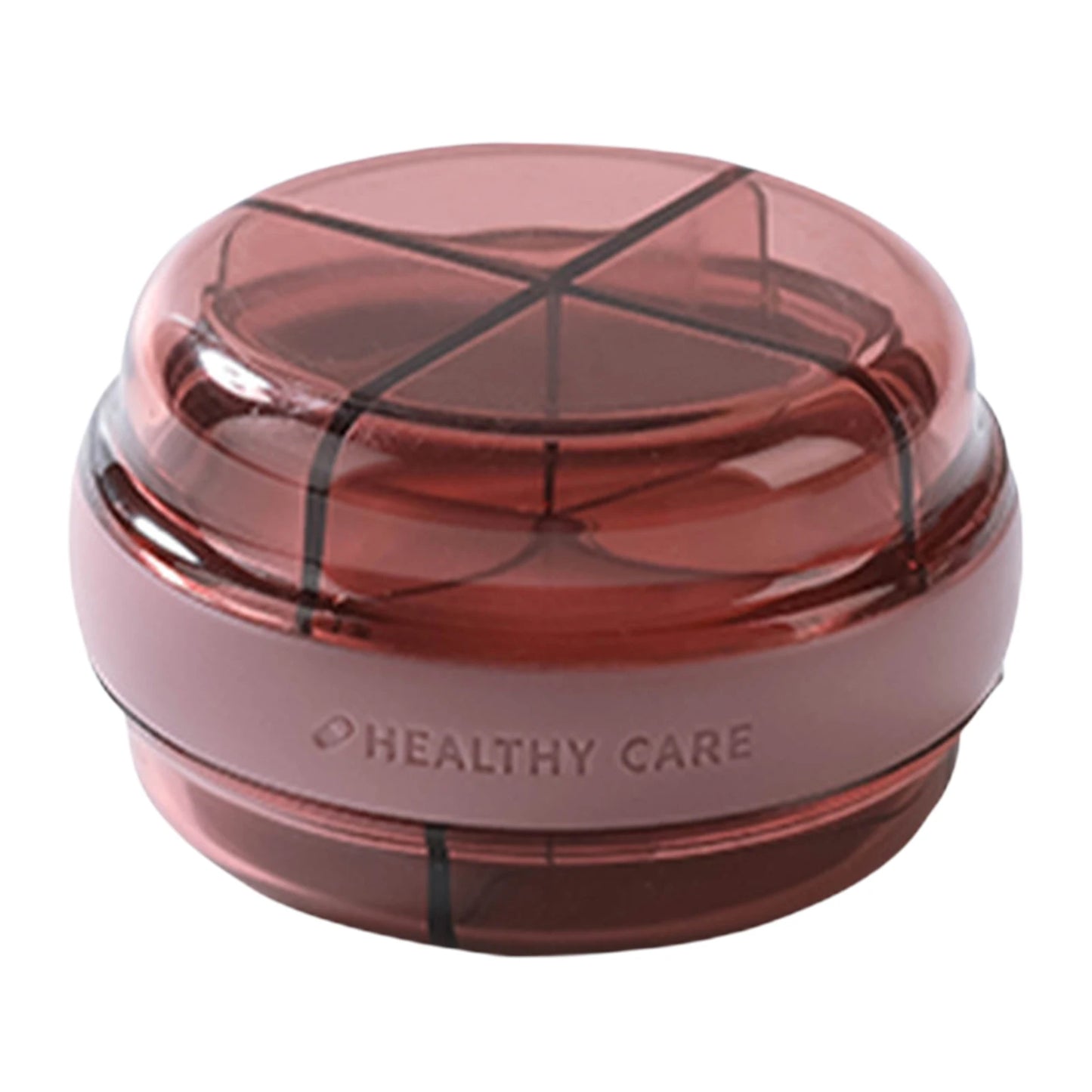Double compartment pill box Mini portable sealed pill box Dustproof and moisture-proof large-capacity pill carry-on storage box Peaceful Pleasures Health and Wellness Red CN