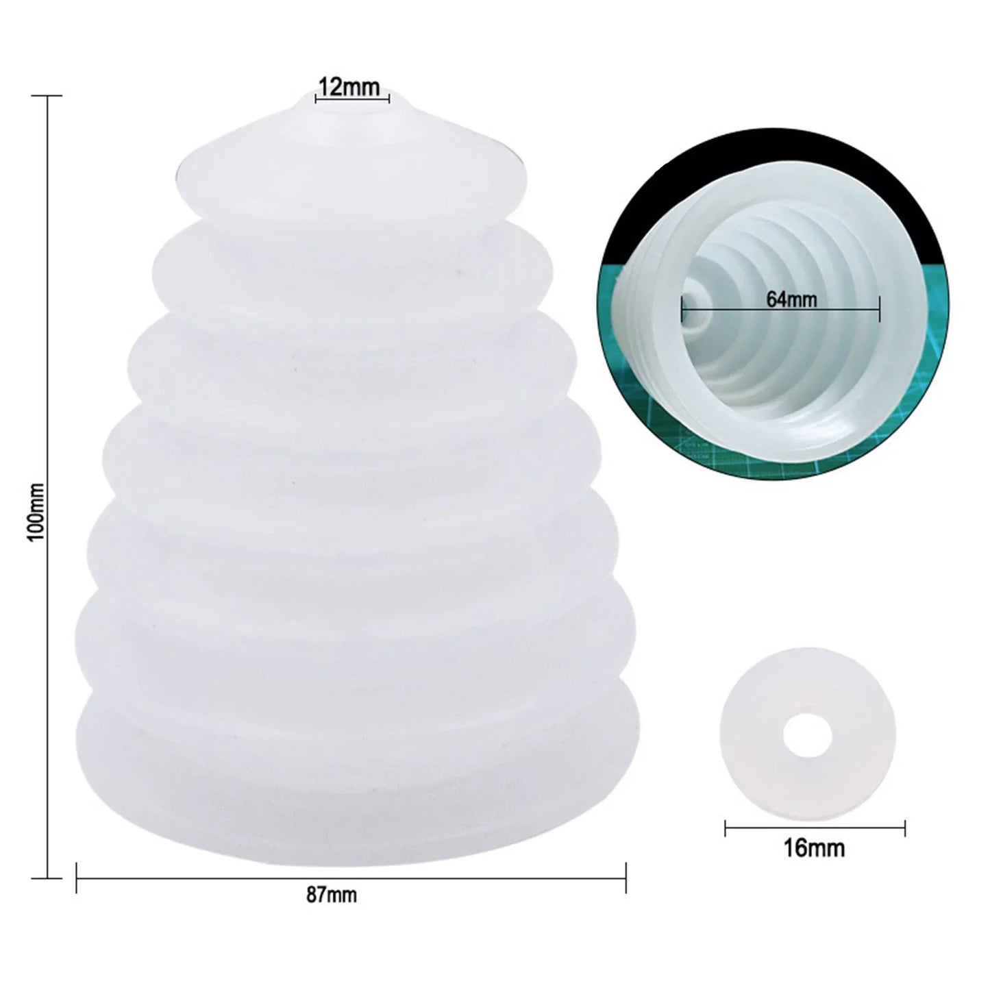 Silicone Drill Dust Collector Cover | 2-Pack Rubber Cap