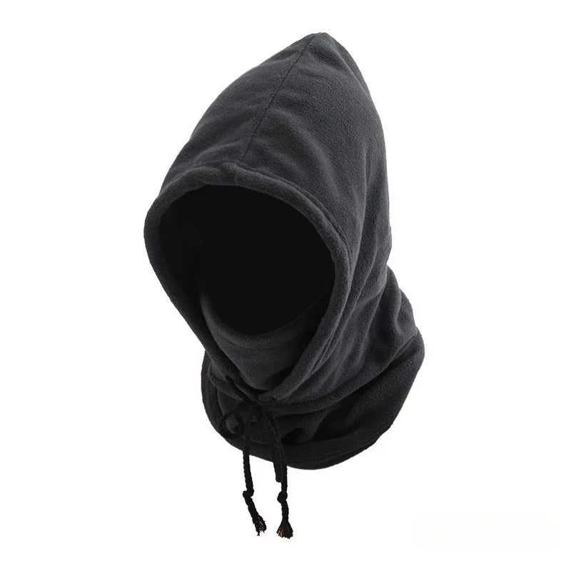 Unisex Winter Balaclava Knit Hood - Windproof Mask with Drawstring, Motorcycle Riding Headgea Warm Knitted Cap Cold Weather Peaceful Pleasures Health and Wellness GRAY