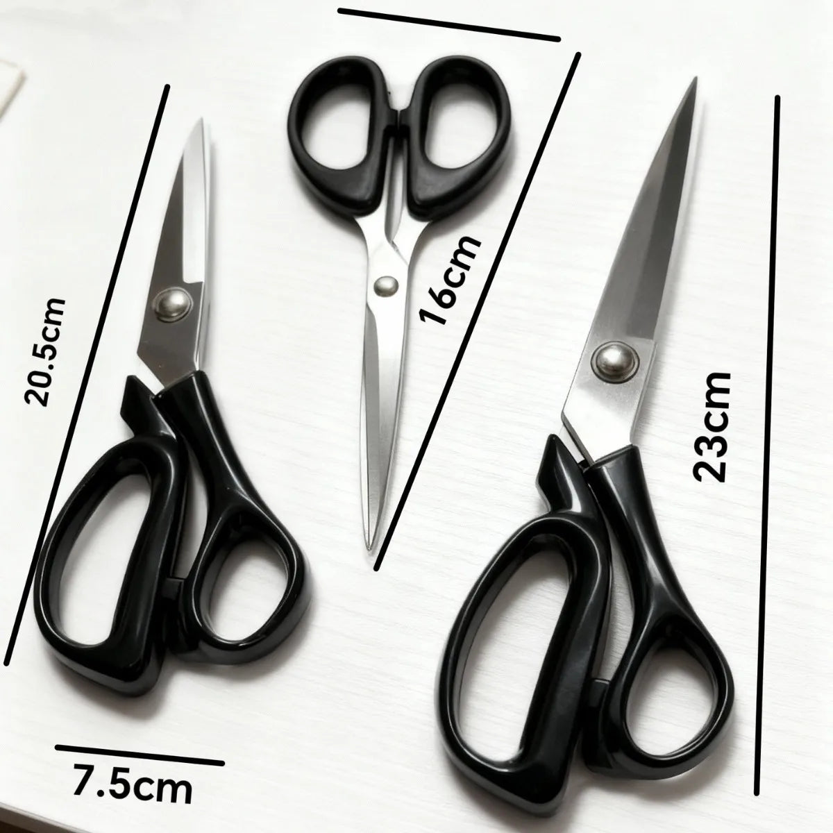 3-Piece Stainless Steel Scissors Set – Sewing, Office & Craft