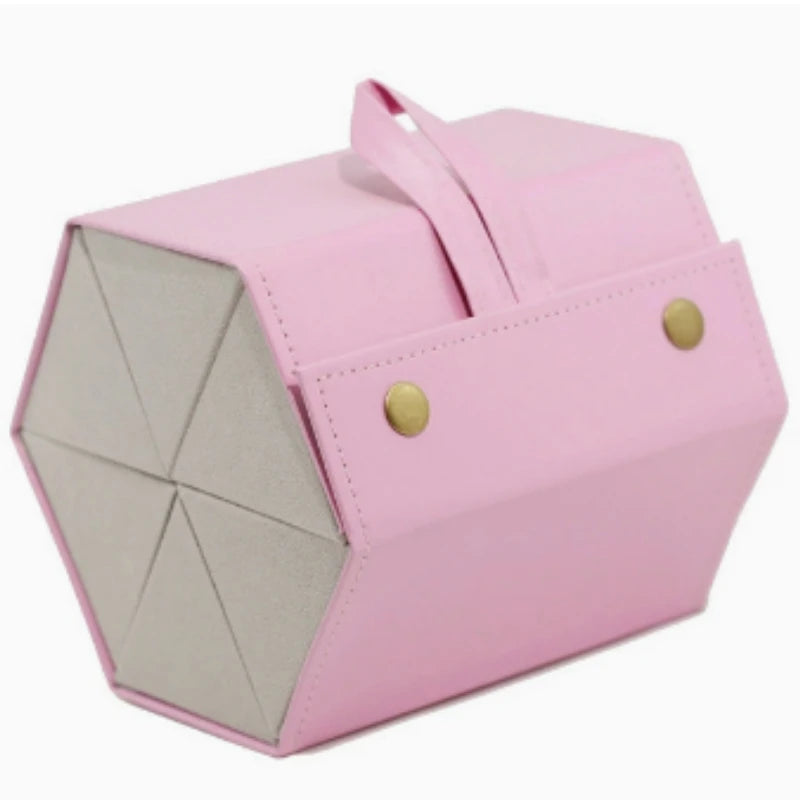 Fashion PU Leather Glasses Organizer Portable Multi-slot Folding Eyeglasses Holder Travel Storage Box Display Sunglasses Case Peaceful Pleasures Health and Wellness pink