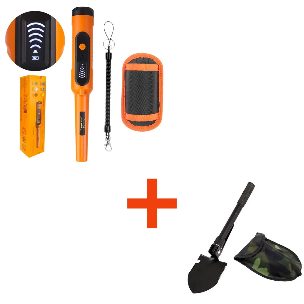 High Sensitivity Waterproof Metal Detector - 360° Scanning Adjustable Rod for Beach/Soil Hunting & Jewelry Pinpointing Peaceful Pleasures Health and Wellness with shovel 1
