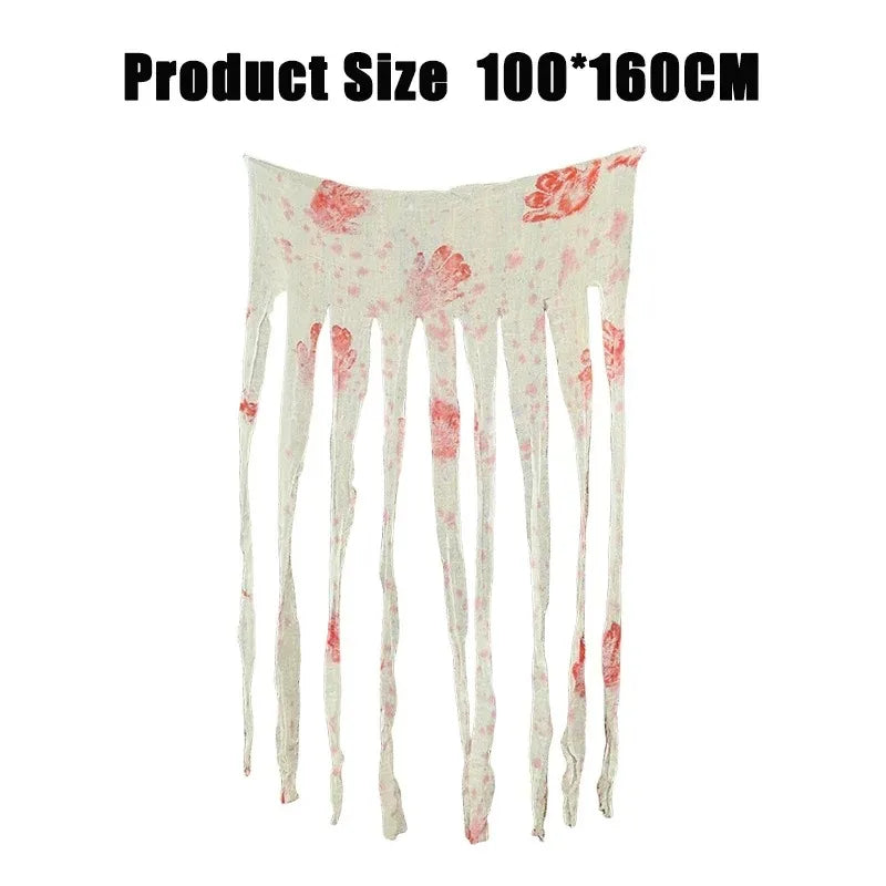 Halloween Blood Handprint Gauze Tablecloth | Haunted House Decor