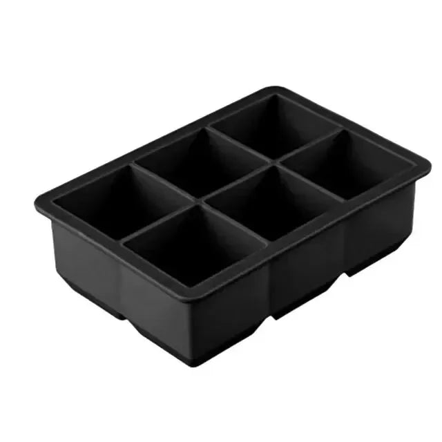 6-Grid Silicone Large Ice Cube Tray Mold for Whiskey & Cocktails