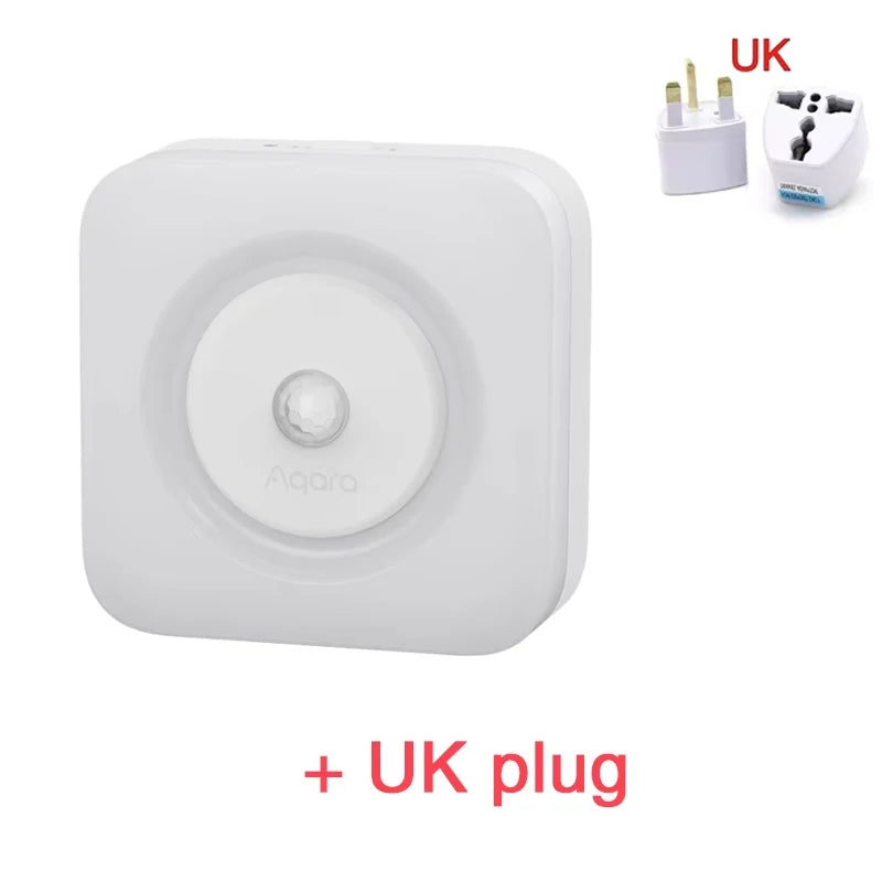 Aqara Human Body Sensor Lamp Plug-in Version LED Eye-Caring Light Dual Bedside lamp 3000K Soft Smart Sensor Night Light Peaceful Pleasures Health and Wellness Add UK Plug
