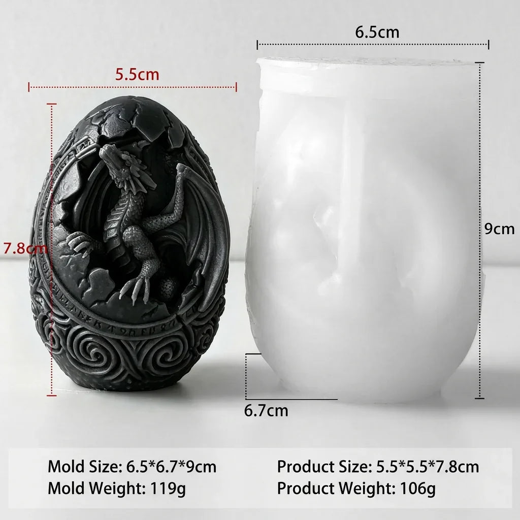 3D Dinosaur Egg Silicone Mold – DIY Candle, Resin & Soap