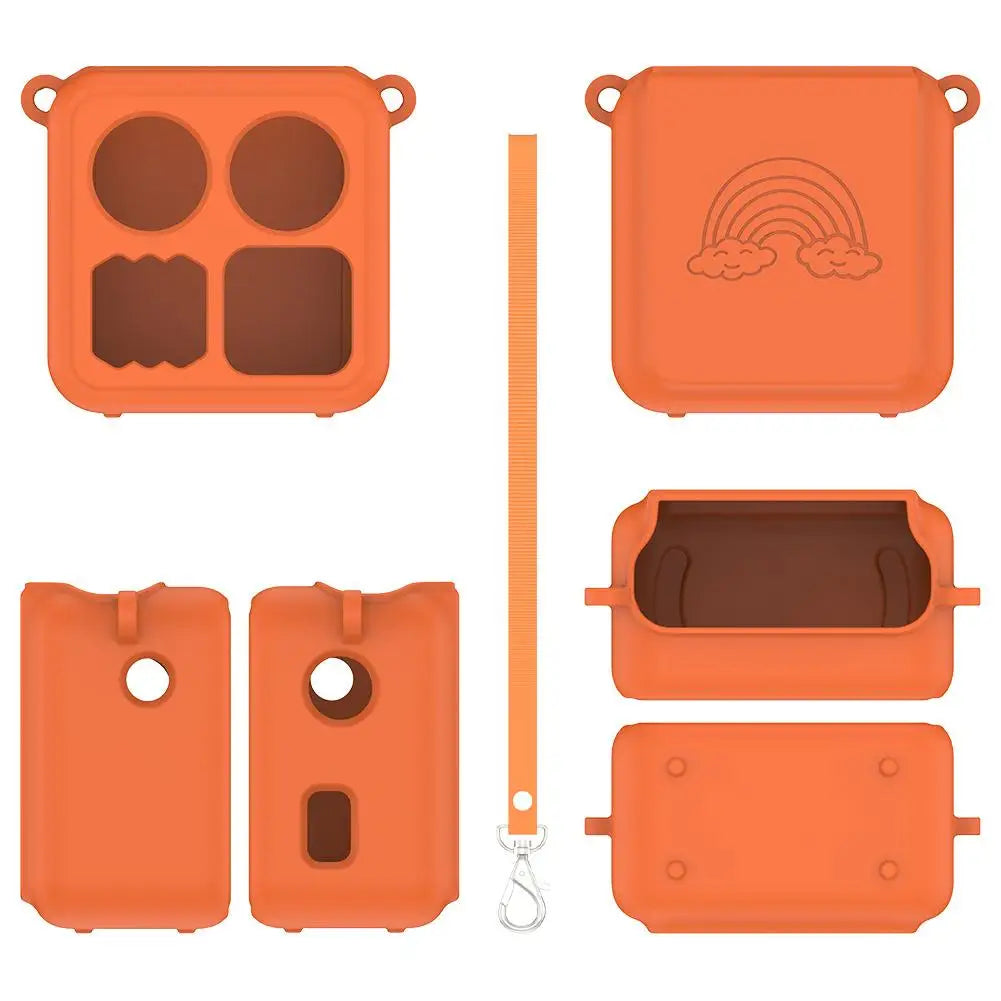 Silicone Protective Case for Yoto Mini Audio Player With Lanyard Card Slot Dustproof Shockproof Portable Storage Accessories Peaceful Pleasures Health and Wellness Orange