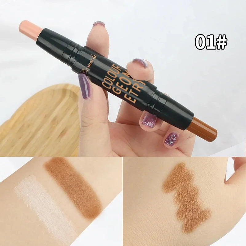 Dual-ended contour stick, facial foundation, concealer, long-lasting dark circles, correcting contour concealer, makeup Peaceful Pleasures Health and Wellness 01