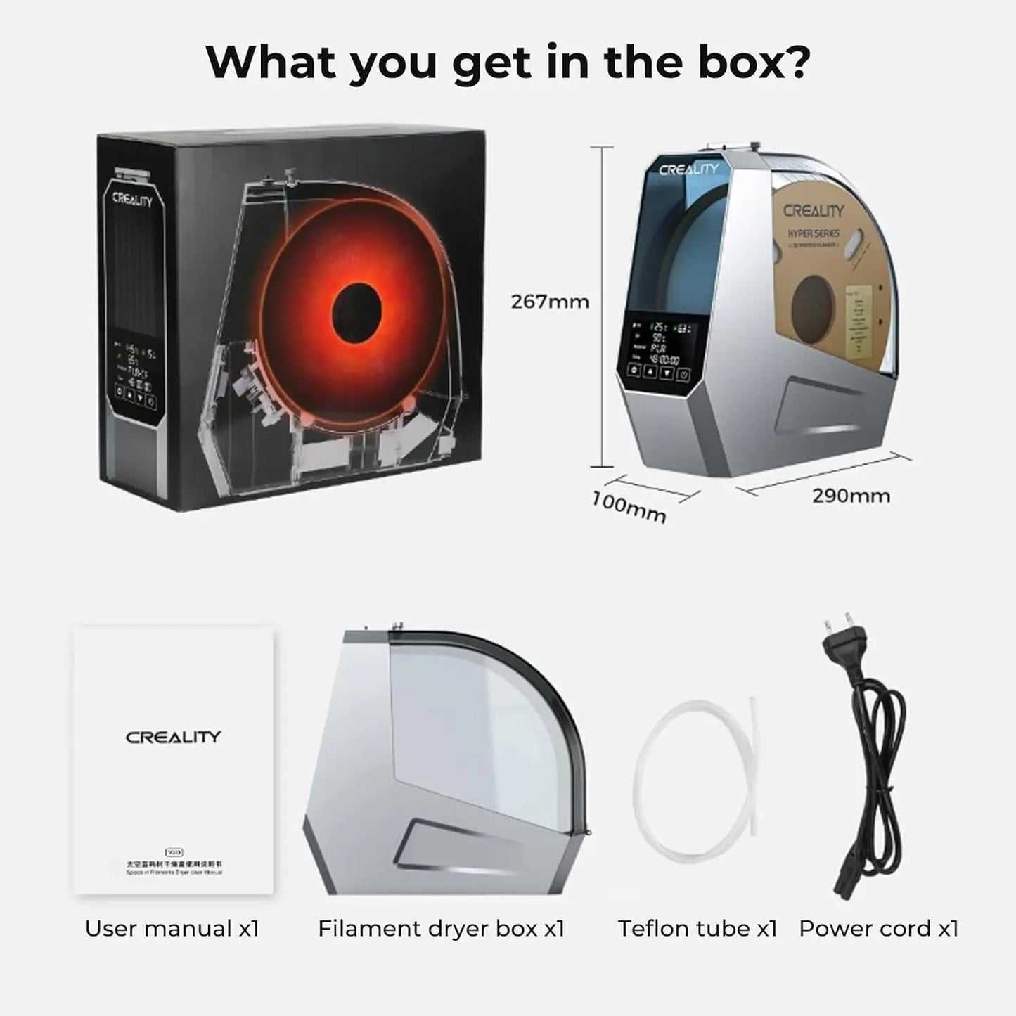 Creality Space Pi Filament Dryer Box | 110W PTC, 12 Presets