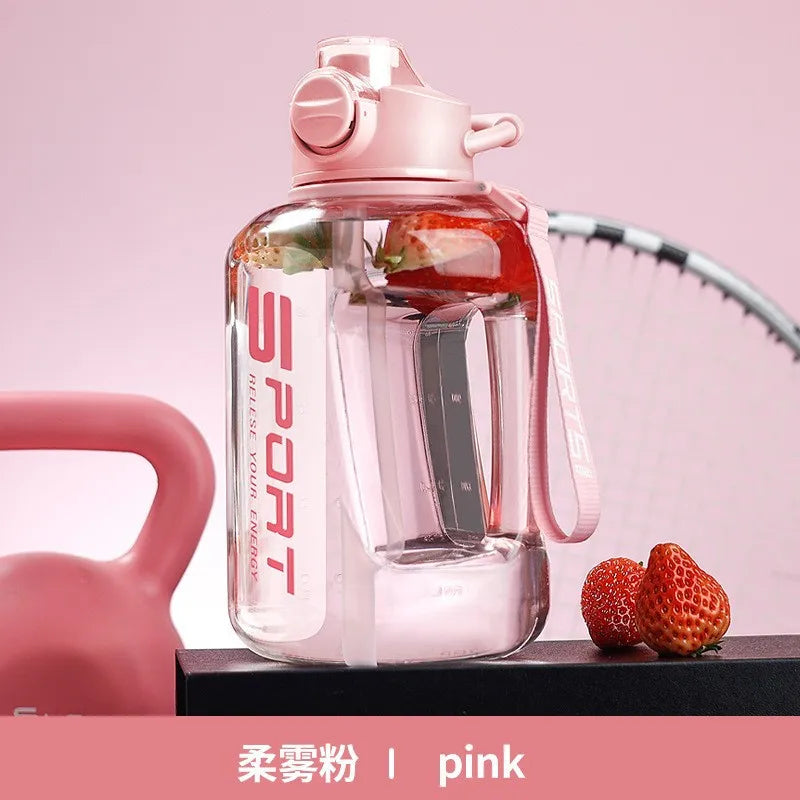 Extra Large 1700ml Sports Straw Water Bottle – BPA-Free Sports Water Bottle Peaceful Pleasures Health and Wellness Pink