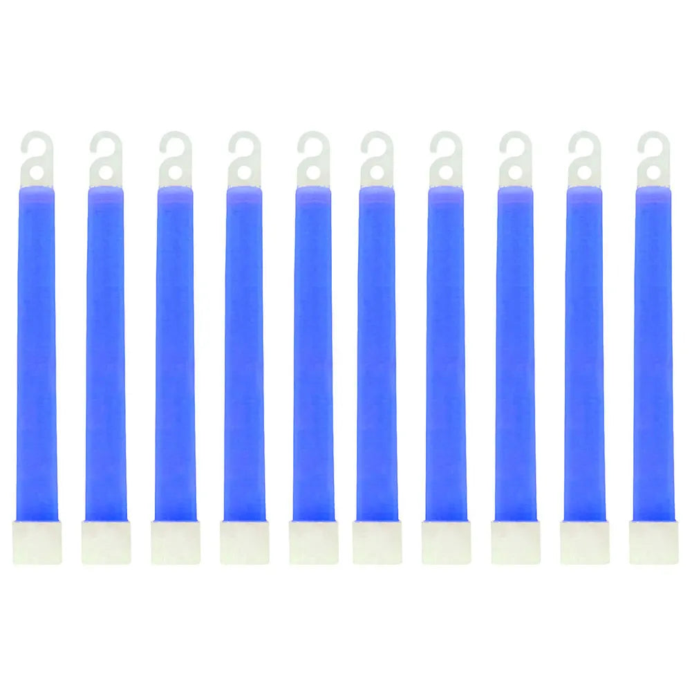 10pcs Outdoor Emergency Glow Sticks Waterproof 6 Inch Concert Party Light Stick with Hook Non-toxic Outdoor Survival Kit Peaceful Pleasures Health and Wellness Blue