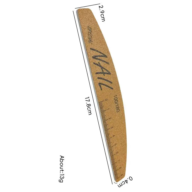 1pcs Washable Ruler Nail File Set With Scale 100/180 Grit Double-Sided Sanding Nail File Durable Nail Sanding Bar Tools Peaceful Pleasures Health and Wellness