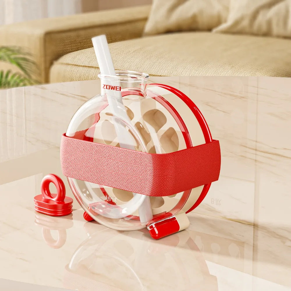 Food Storage Plastic Ice King Cup Heat Relief Press Mechanism Ice Making Box Summer Design Ice Storage Box Kitchenware Peaceful Pleasures Health and Wellness Red with Straw