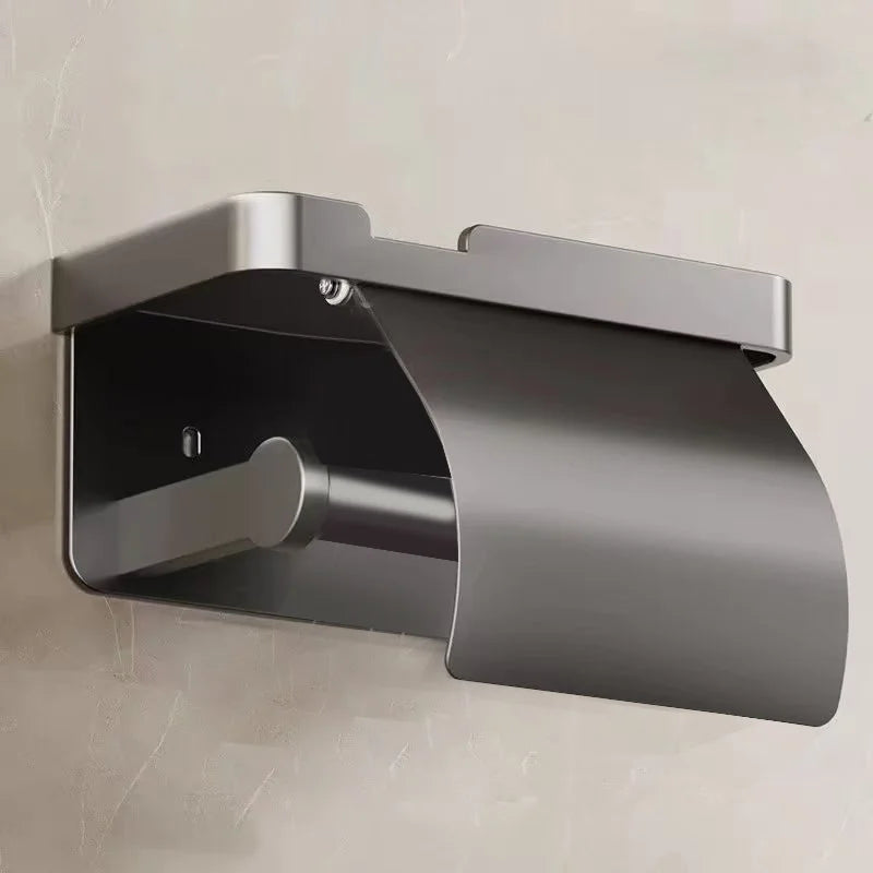 No-Drill Wall-Mounted Aluminum Toilet Paper Holder