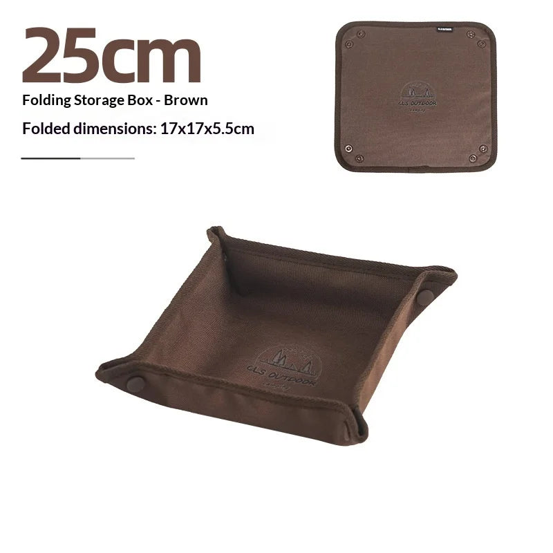New Portable Folding Square Camping Organizer Tray - Compact Home and Travel Storage Box for Clutter-Free Camping Outdoor Peaceful Pleasures Health and Wellness brown-M