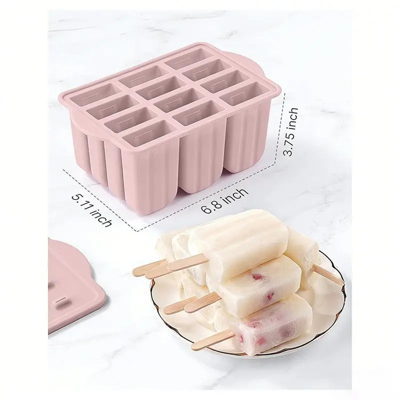 Y51A-For Summer DIY Ice Cream Kit Featuring Wooden Sticks And Silicone Popcorn Molds, Kitchen Accessories Peaceful Pleasures Health and Wellness