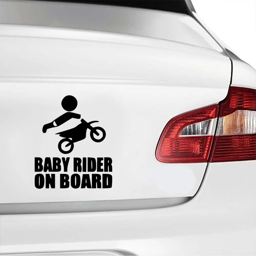 16cm x 14cm BABY RIDER ON BOARD Car Bumper Truck Sticker Funny Warning Decal Peaceful Pleasures Health and Wellness