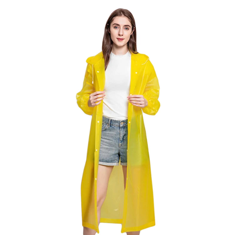 Rainwear Outdoor Hooded Breathable Tourism Concert Raincoat Camping Hiking Hunting Birdwatching Suit Rain Gears Peaceful Pleasures Health and Wellness Yellow One Size