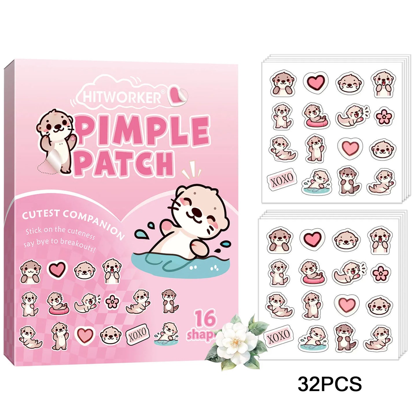 Cute Otter Hydrocolloid Pimple Patches | Blemish Stickers 32/160pc