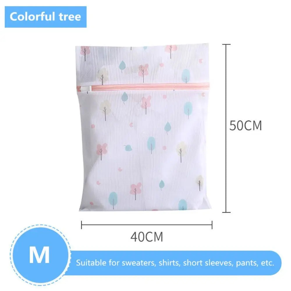 New Colorful Small Tree Laundry Bag Sock Zippered Bra Storage Bags Mesh Polyester Underwear Care Bra Peaceful Pleasures Health and Wellness 50x40cm