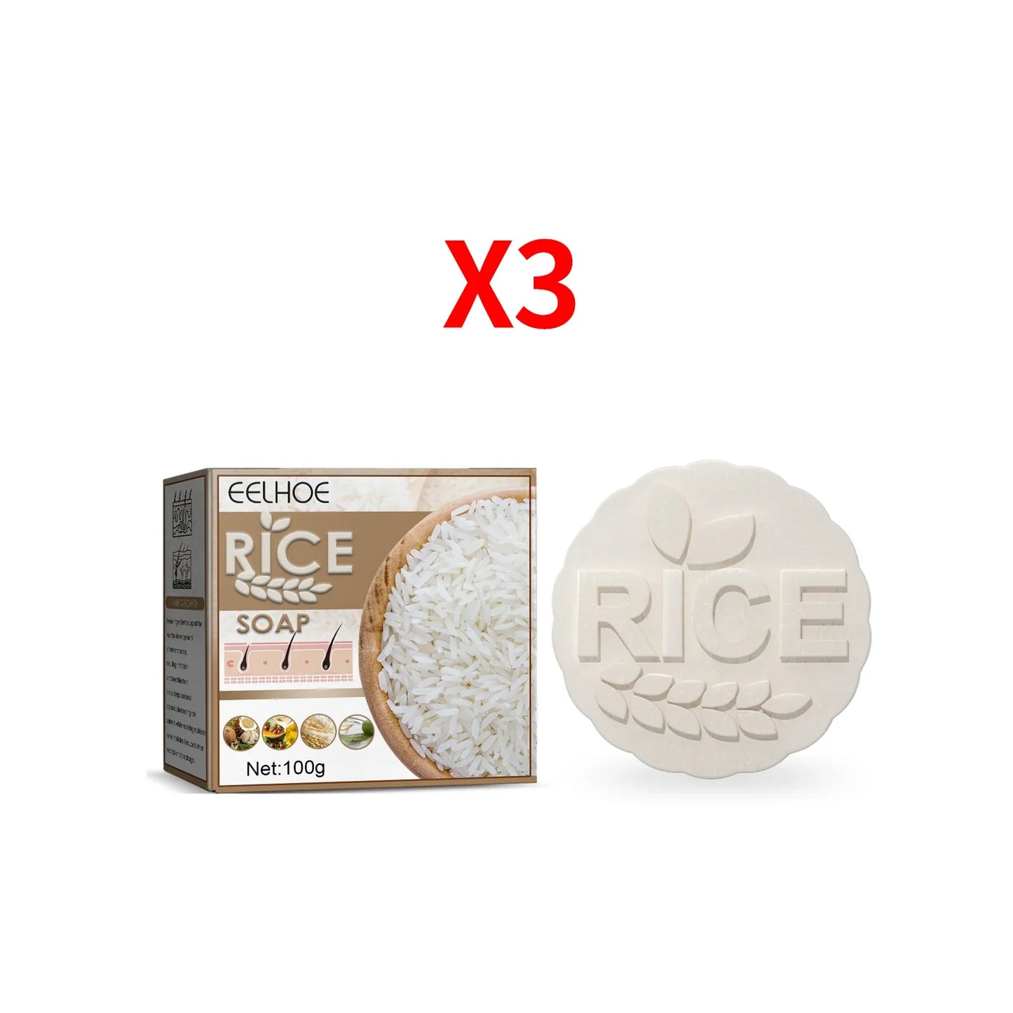 Rice Shampoo Bar – Anti Hair Loss, Nourishing & Strengthening