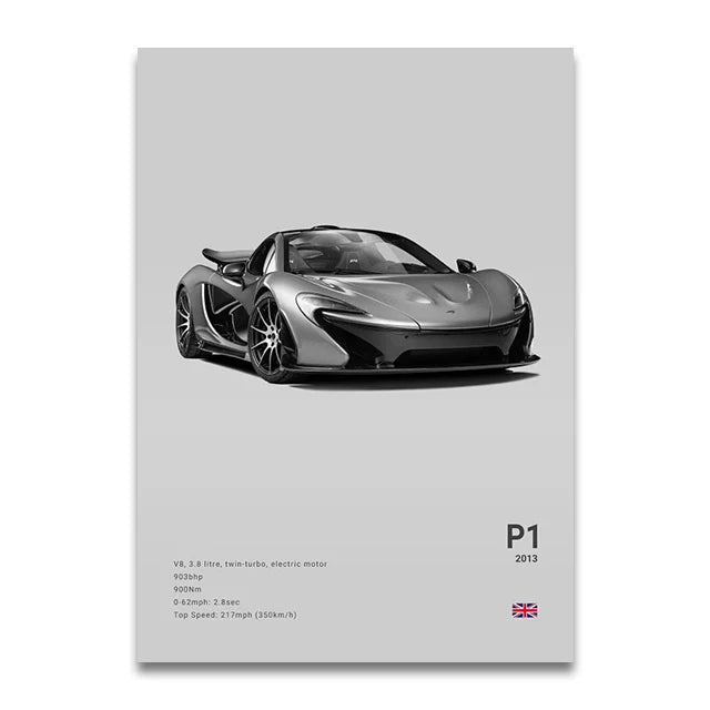 McLaren Supercar Canvas Wall Art – Senna 720S P1 765LT Print