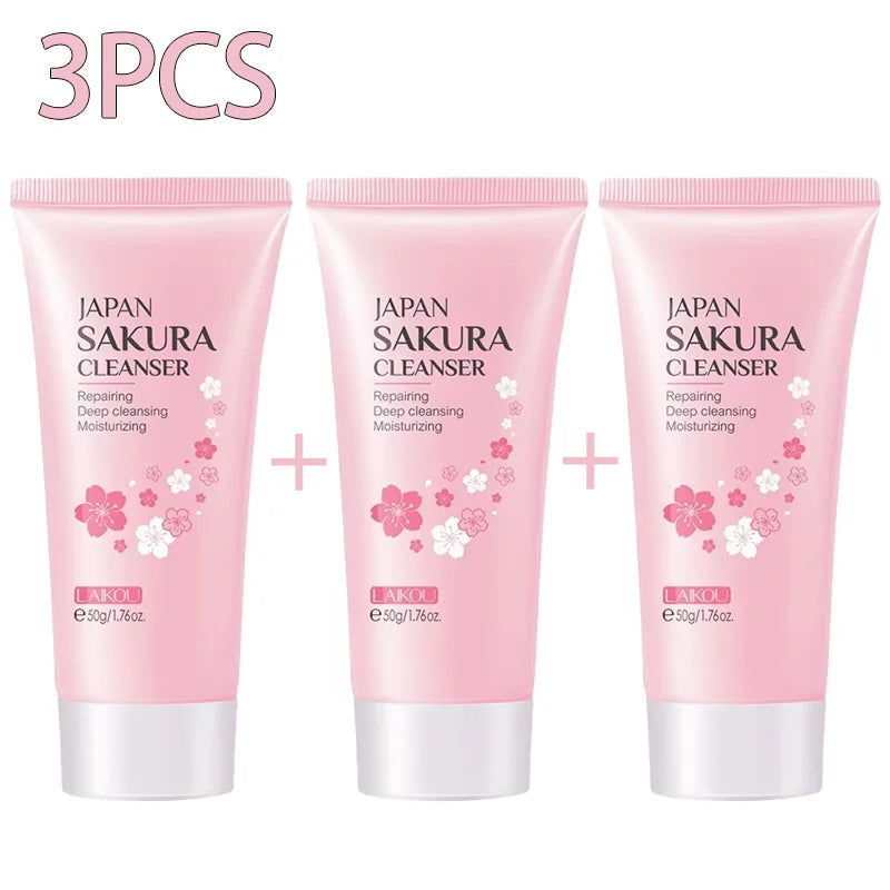 LAIKOU Sakura Cherry Blossom Facial Cleanser – Deep Clean & Glow