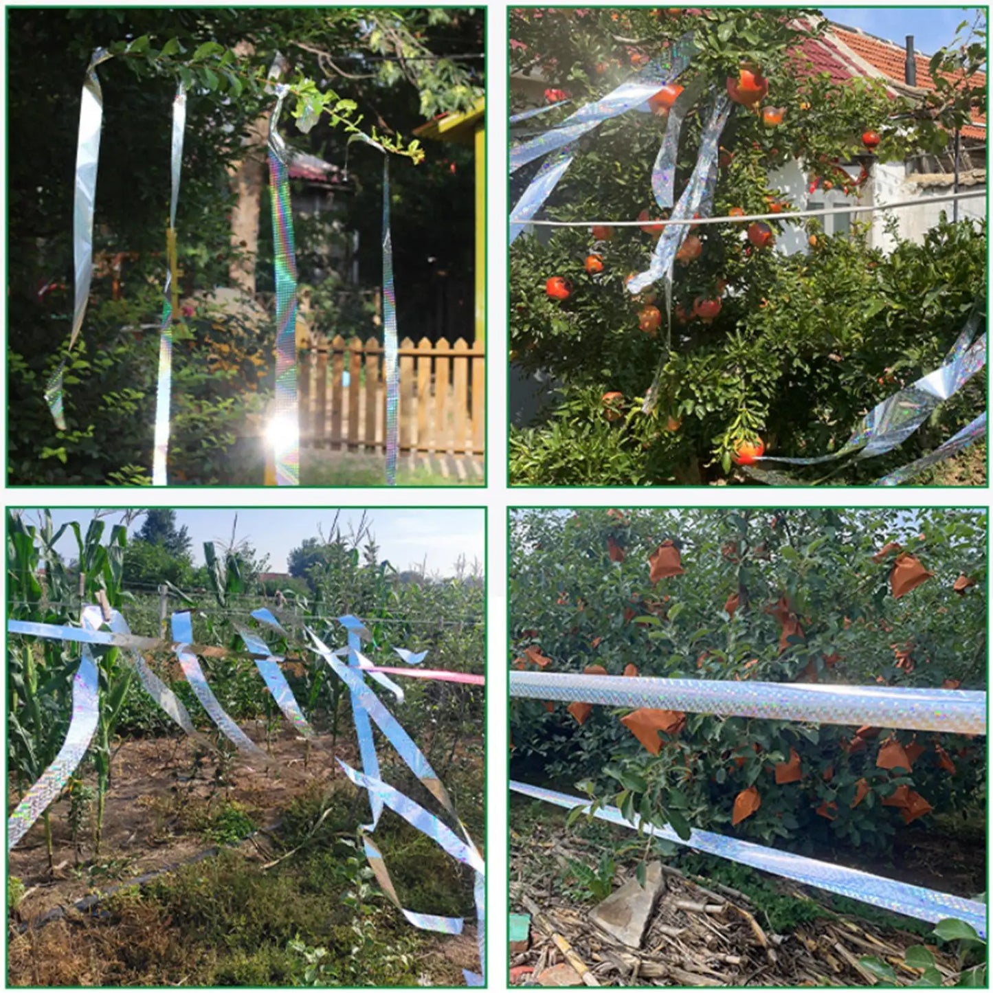 Bird Scare Tape 2 Rolls 164Ft Reflective Ribbon | Garden Fence