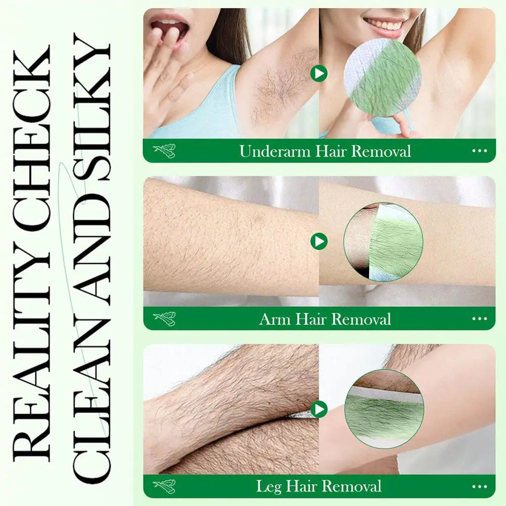 20-Pack Painless Wax Strips – Face, Arm & Leg Hair Removal