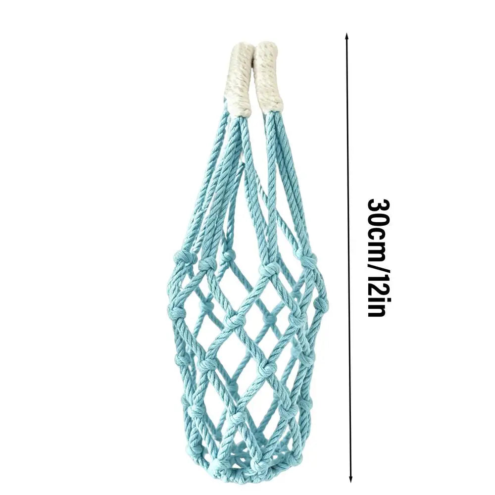 Handwoven Water Bottle Carrier Bag – Foldable Mesh Cup Holder