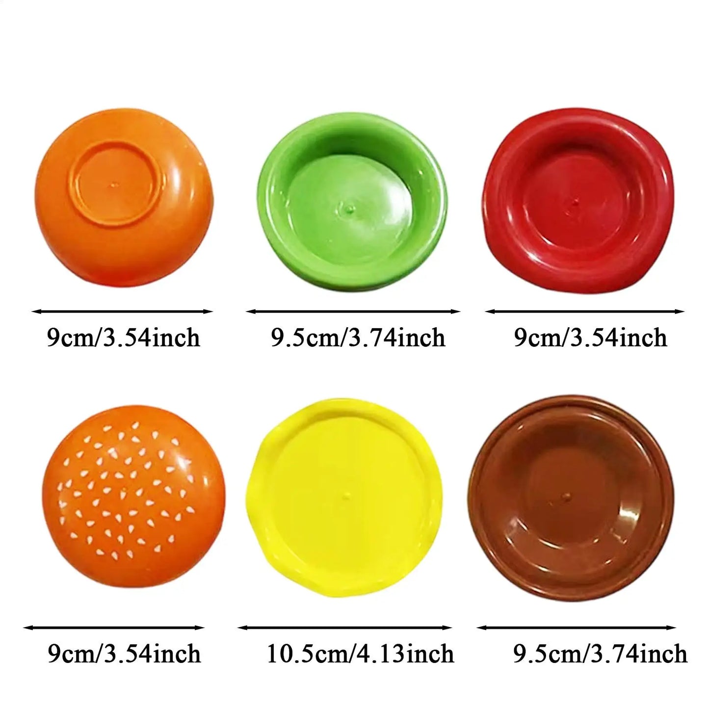 6-Layer Stackable Hamburger Plate Set | 6-Pc Dipping Bowls