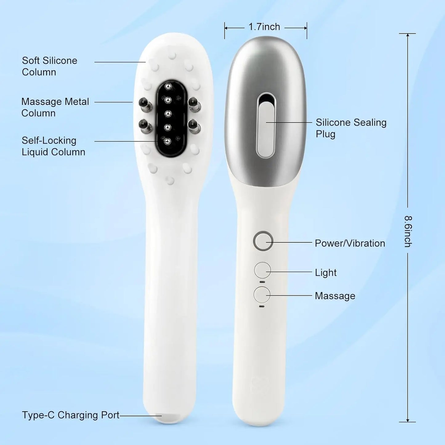 3 in 1 EMS Hair Growth Massage Comb with Hair Oil Dispenser Red Blue Light AntiHair Loss High Frequency Vibration Scalp Massager Peaceful Pleasures Health and Wellness