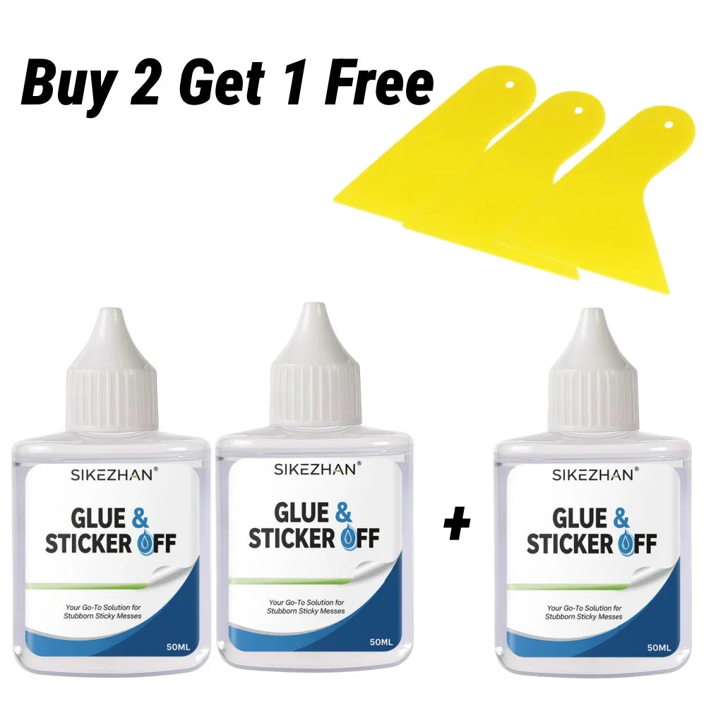 50ML Powerful Adhesive Remover - Dissolves Stickers, Decals, Glue & Tree Sap | Safe for Cars, Glass & Home Use Peaceful Pleasures Health and Wellness 3pcs