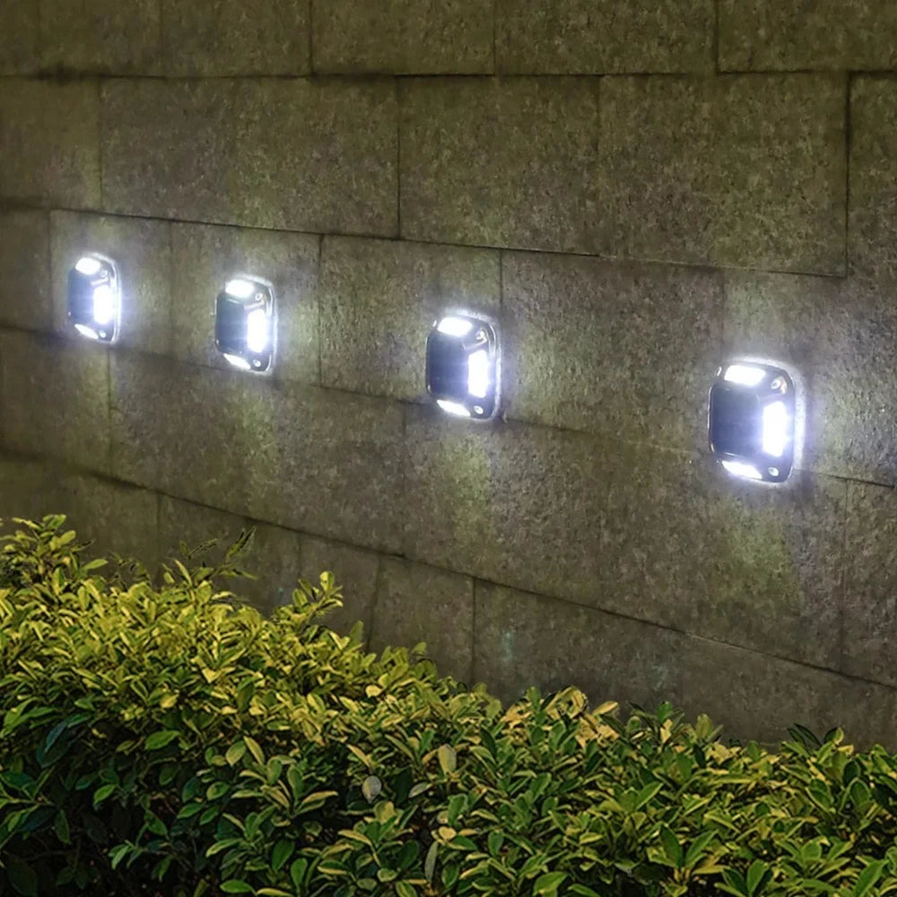 4-Pack Solar Deck Dock Lights 8 LED Outdoor Waterproof Path Lights