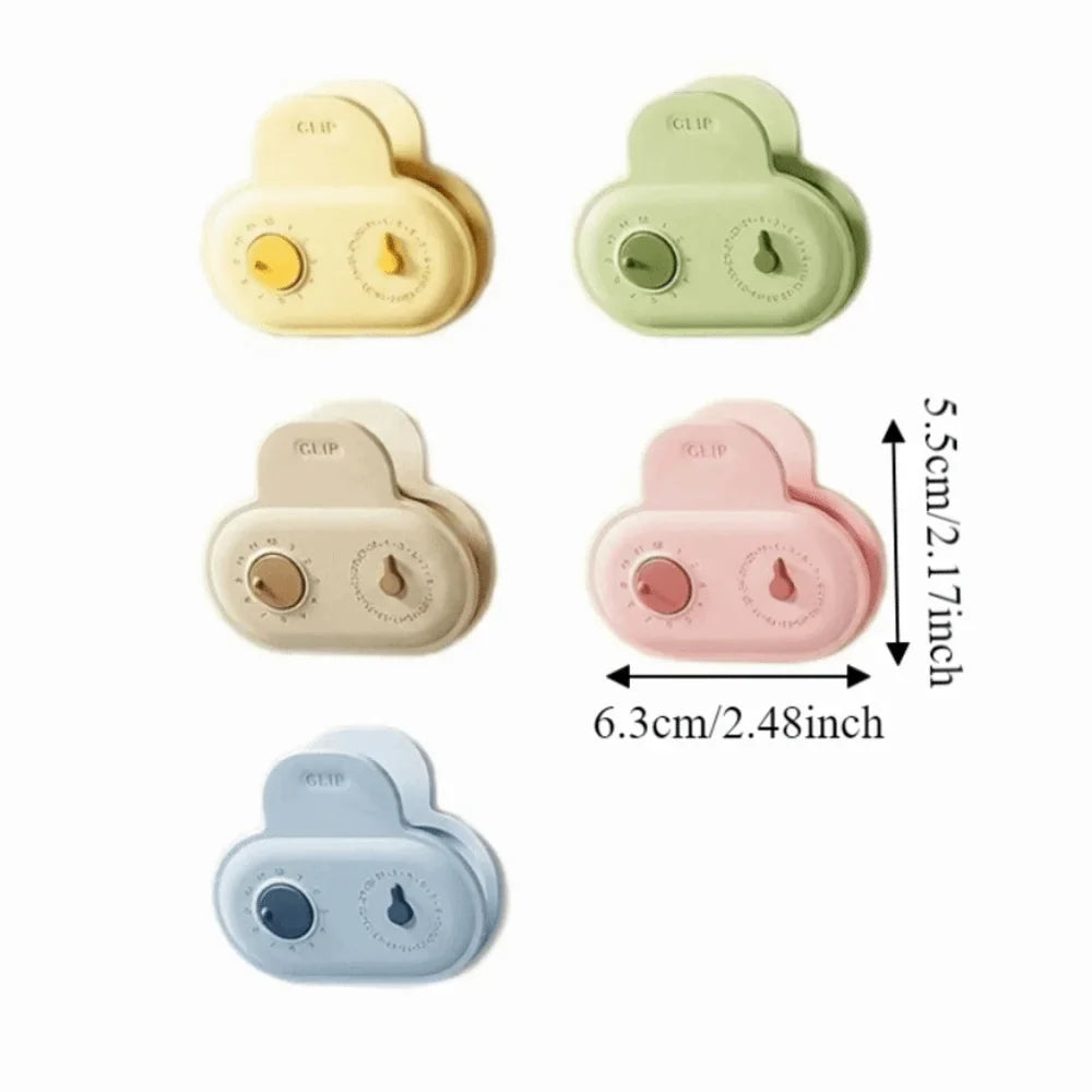 Magnetic Food Bag Clips with Date Dial – Set of 5 | Colorful