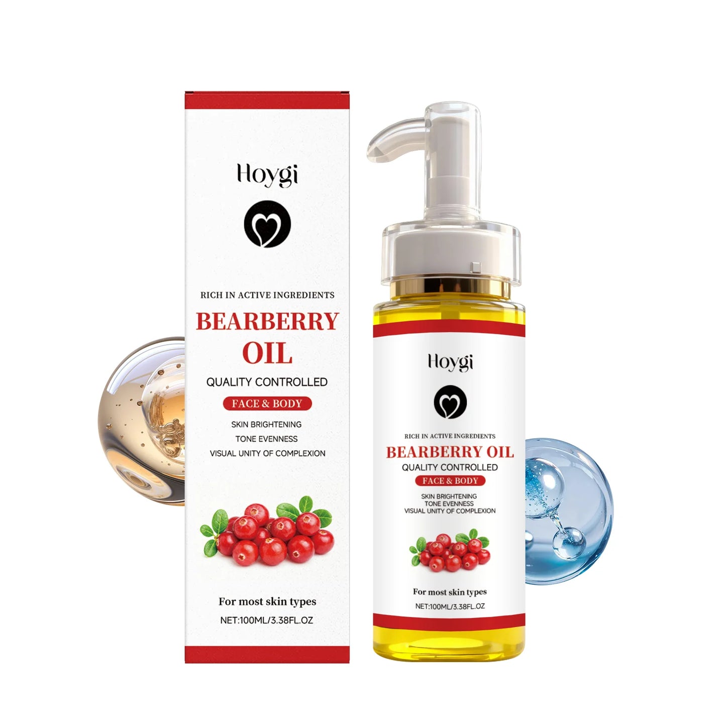 Bearberry Essential Oil Firming Moisturizing Skin Reduce Dryness Enhance Elasticity Brighten Dullness Skin Strengthen Body Oil Peaceful Pleasures Health and Wellness 100ml boxed