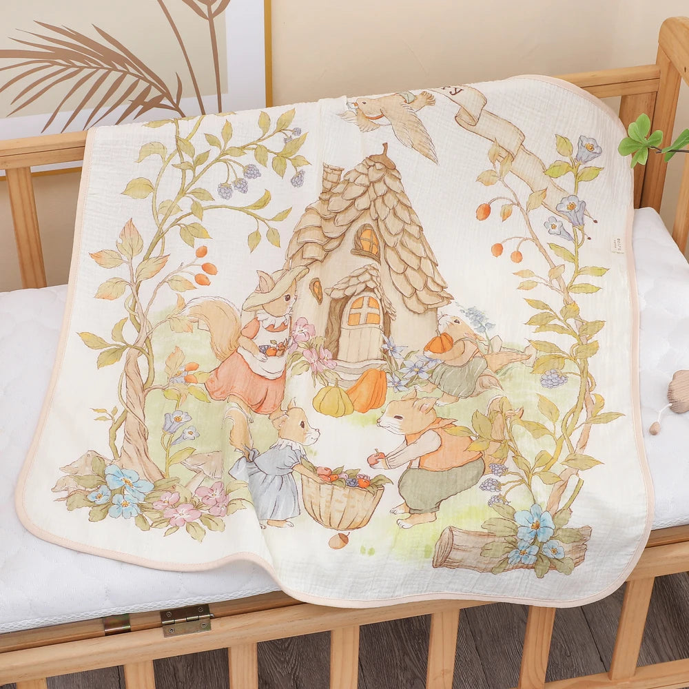 Newborn Baby Bath Towel | Soft Cotton Bamboo Gauze Blanket