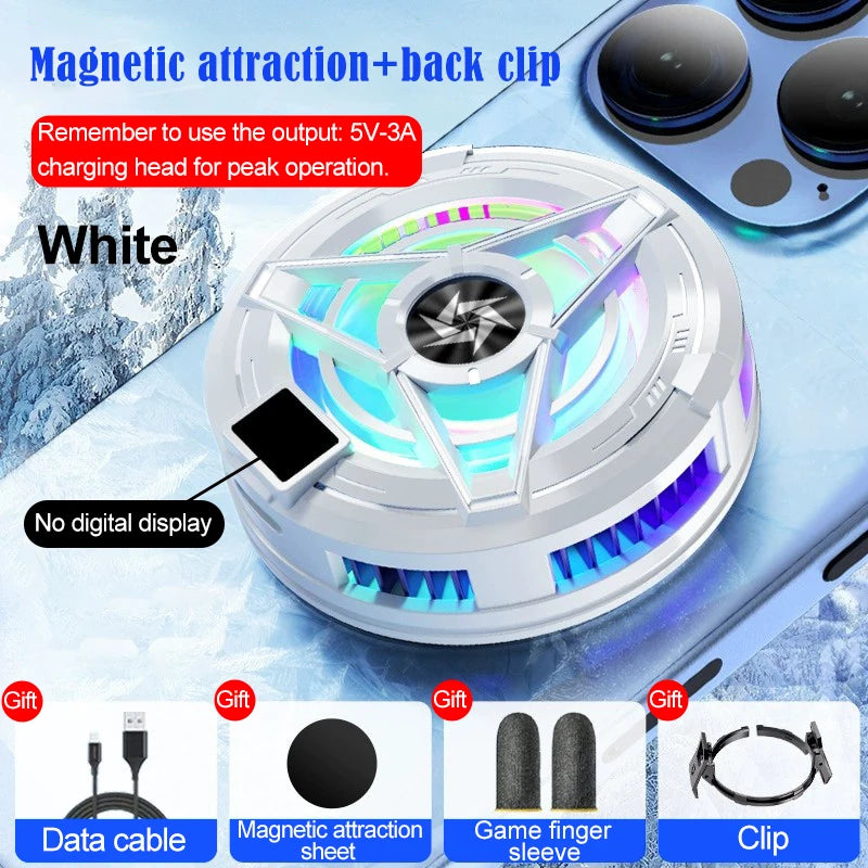 Cooling Fan Mobile Phone Cooler Fan Processor Cooler Phone Gaming Phone Cooler For Games Phone Cooling Fan Cellphone Accessories Peaceful Pleasures Health and Wellness No display white
