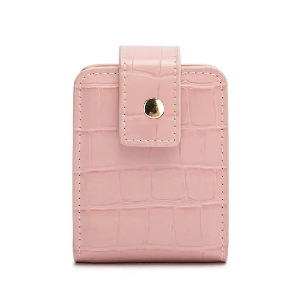 PU Lipstick Case with Mirror & Organizer Pouch for Women Travel Makeup Organizers & Cases Peaceful Pleasures Health and Wellness Pink
