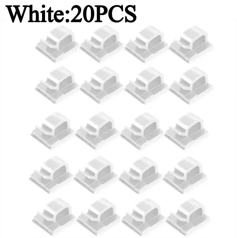 Car Cable Clamp Accessories Guiding Line Self-adhesive Line Management Clips Wiring Wire Arrangement Electrical Equipment WINDER Peaceful Pleasures Health and Wellness 20 Pcs white
