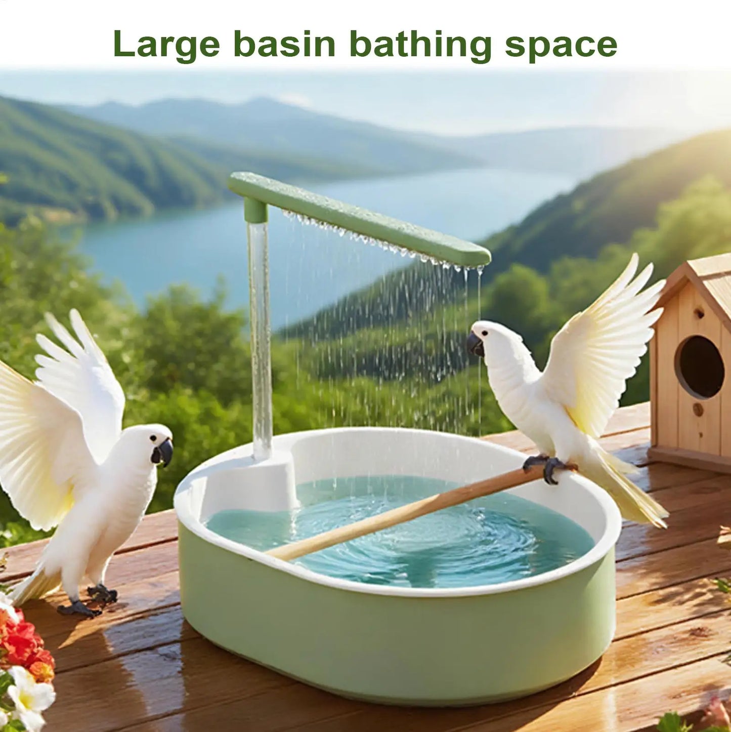 Automatic Circulating Bird Bath Tub for Parrots & Pet Birds