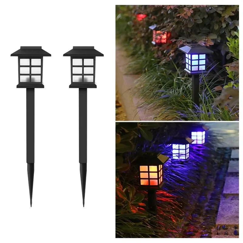2-Pack Solar Pathway Lights IP65 Waterproof LED Garden Lamps