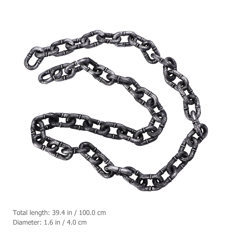 Halloween Chain Simulate Plastic Fake Chain Halloween Party Cosplay Costume Prop Haunted House Prisoner Horror Party Decor Prop Peaceful Pleasures Health and Wellness