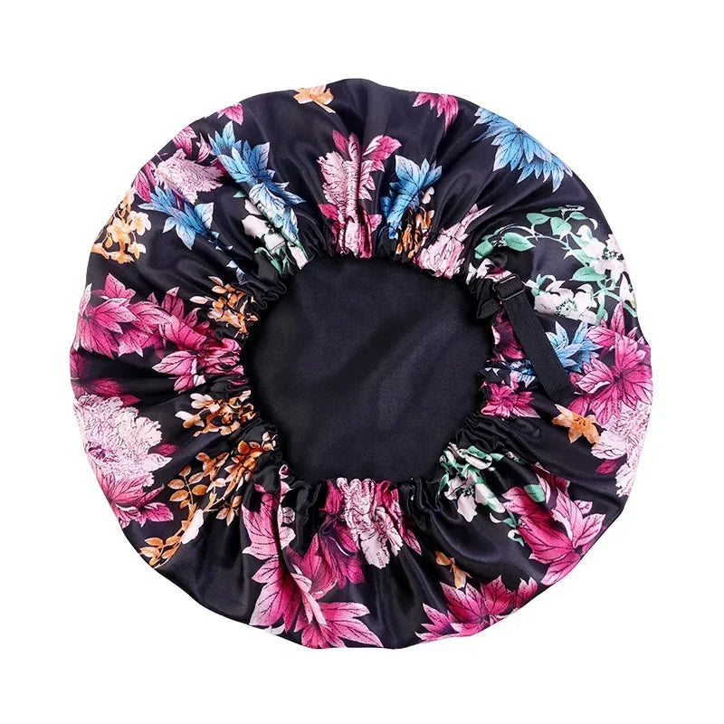 Satin Sleep Bonnet for Women | Wide Elastic Night Hair Cap