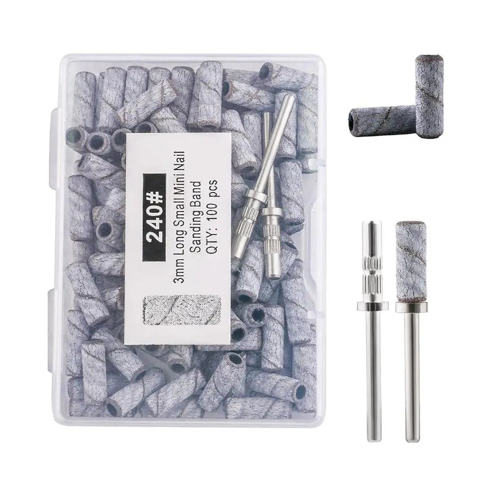 100-Piece Nail Drill Sanding Bands – Manicure & Pedicure Bits