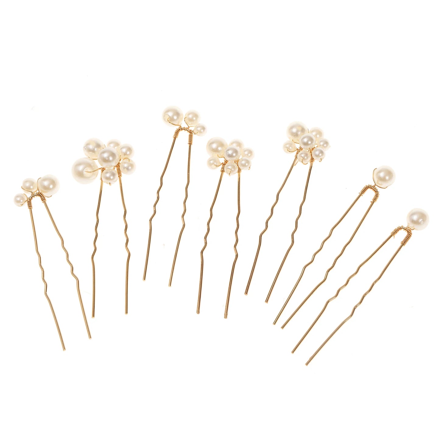 7PCS Pearl U-Shape Hairpin Headwear Anti-slip Stable Grip Wedding Bridal Headdress for Birthday Stage Party Hairstyle Making Peaceful Pleasures Health and Wellness Style 1