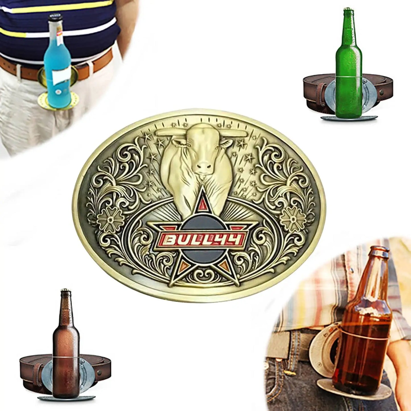 Beer Belt Buckle – Hands-Free Can & Bottle Holder for Outdoors